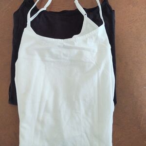 Time and Tru Black White And Blue Adjustable Camisoles Set